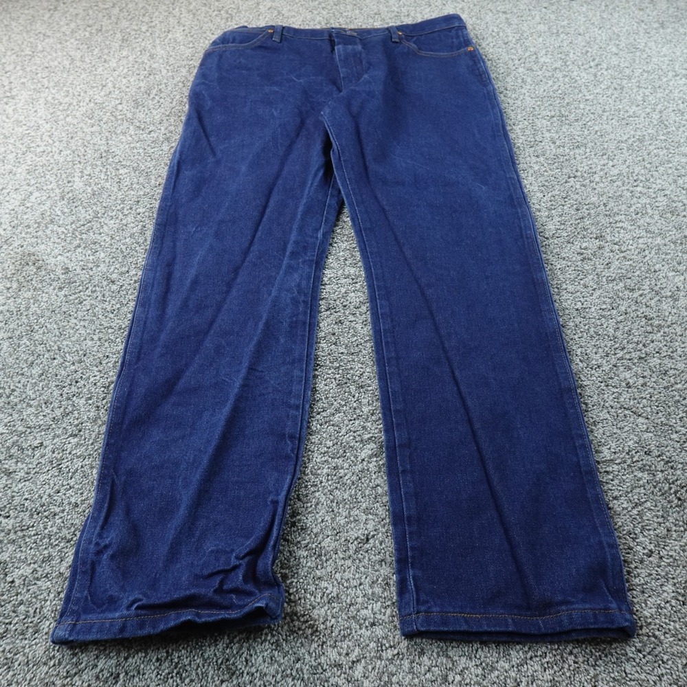 Wrangler Jeans Mens 38X32 Dark Blue Denim Pants‎ 13MWZ Cowboy Cut Western Rodeo